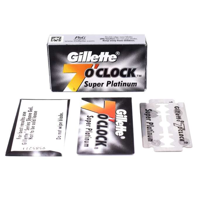 Gillette 7 O’clock Super Platinum Premium Box Żyletki 10x10 sztuk