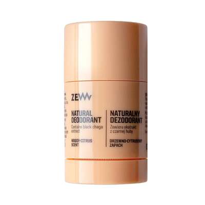 ZEW for men, Naturalny dezodorant w sztyfcie z ekstraktem z czarnej huby Peach, Travel Size, 30ml